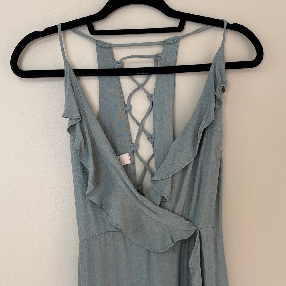 Lucy Love Dress with Ruffles in Soft sage green